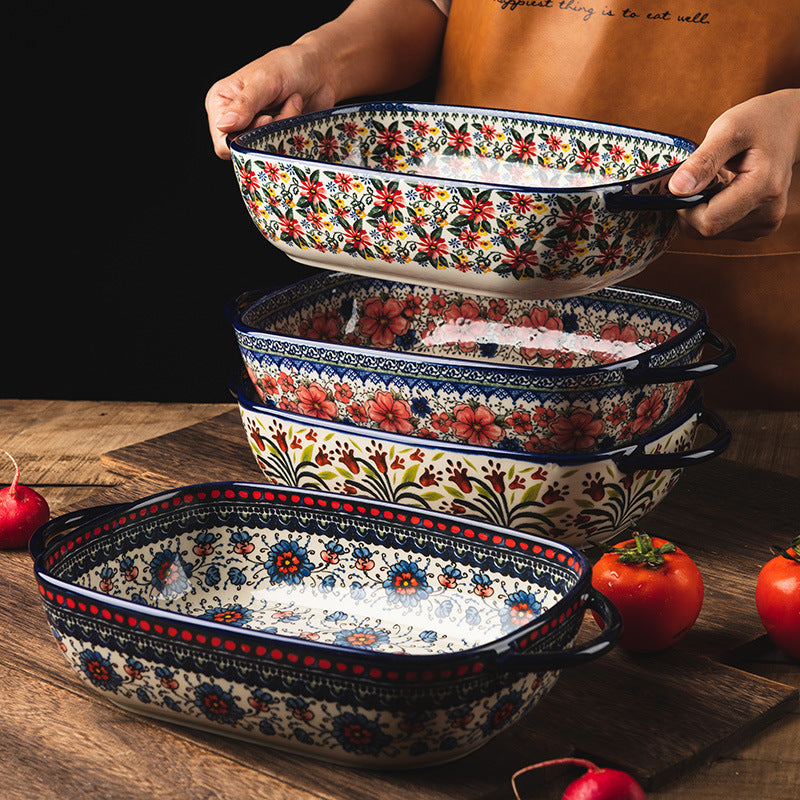 Geometric Ceramic Plate – Piatto Rettangolare Moderno