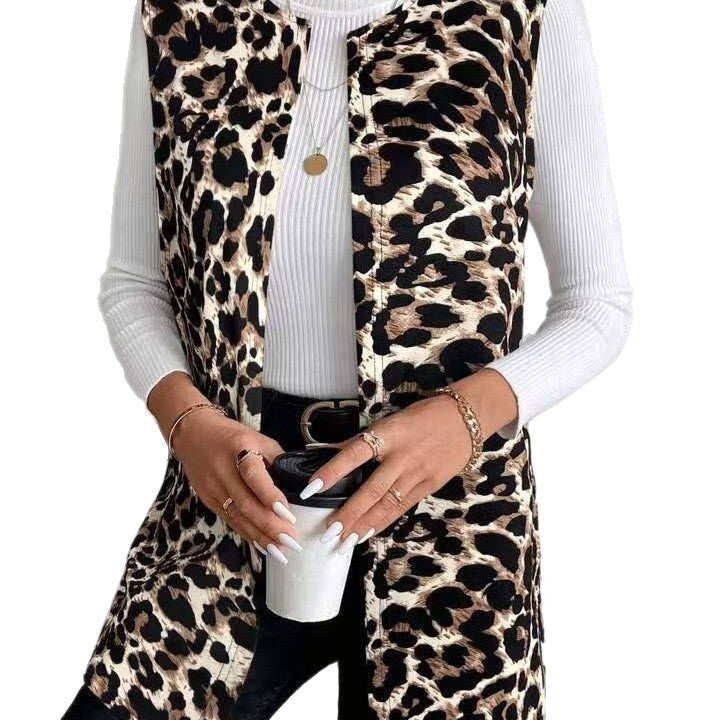 Giacca Casual Stampa Leopardata (S-2XL)