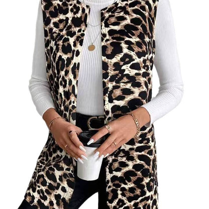 Giacca Casual Stampa Leopardata (S-2XL)