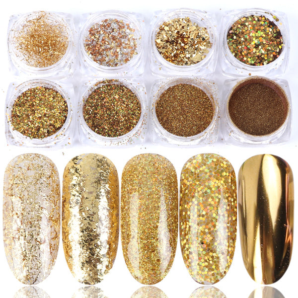 8 Scatole Mix Polvere Glitterata