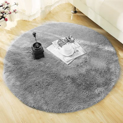 Faux Fur Long Shag Rug – Tappeto Rotondo a Pelo Lungo in Pelliccia Sintetica