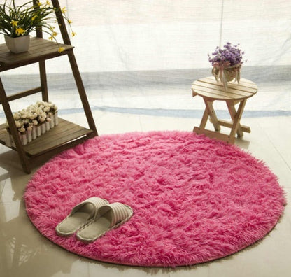 Faux Fur Long Shag Rug – Tappeto Rotondo a Pelo Lungo in Pelliccia Sintetica