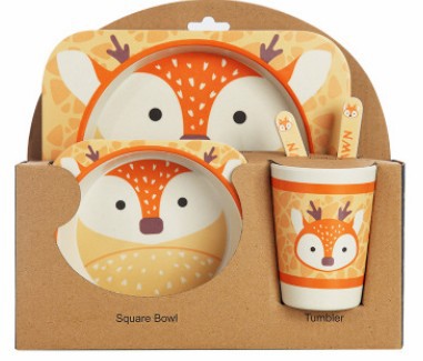Eco-Bambù Kids Set – Set pappa 5 pezzi in fibra di bambù