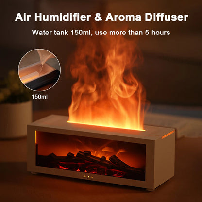 3D Zen Fireplace - Ultrasonic Humidifier with Realistic Flame Effect