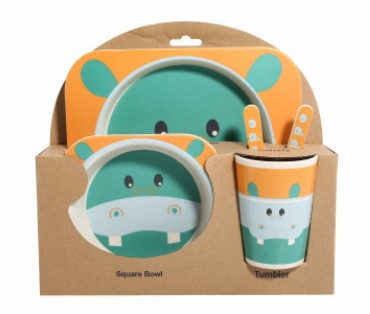 Eco-Bambù Kids Set – Set pappa 5 pezzi in fibra di bambù
