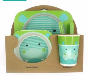 Eco-Bambù Kids Set – Set pappa 5 pezzi in fibra di bambù