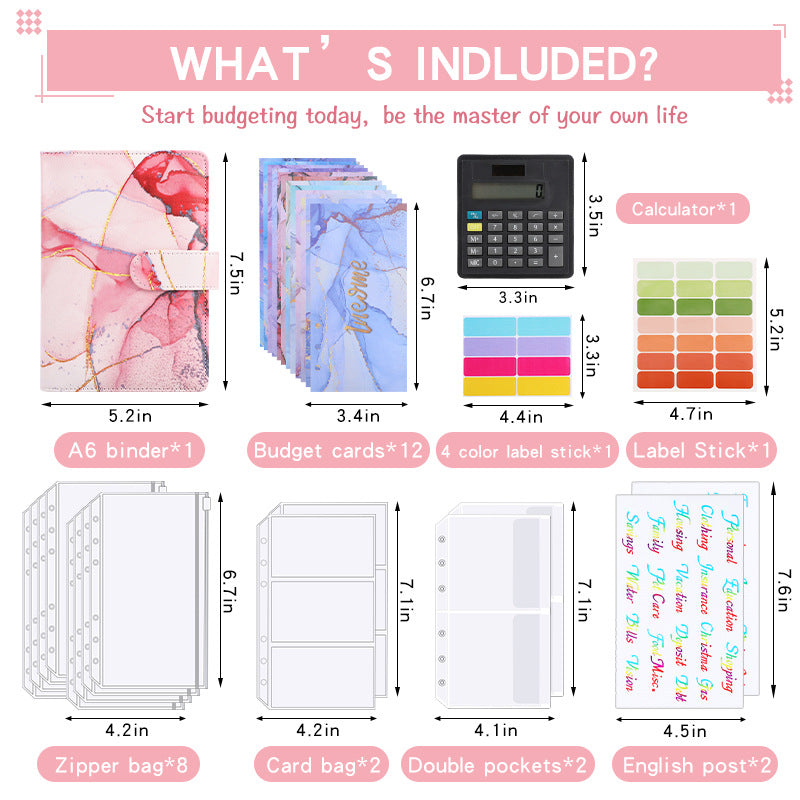 Business Planner A6 in Pelle (6 Fori + Calcolatrice)
