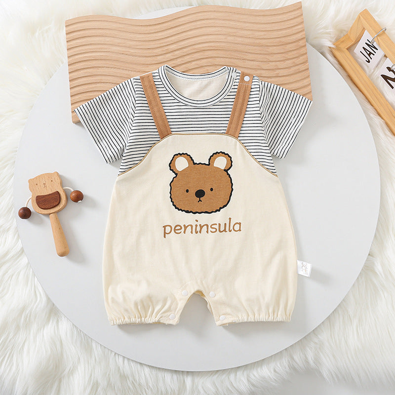 Beary Cute – Salopette Tutto-in-Uno con Stampa Orsetto Cartoon (6-9 mesi, 9-12 mesi, 12-18 mesi, 24-36 mesi)