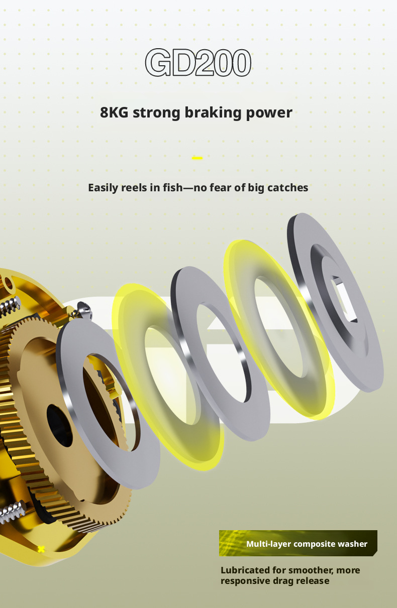 BILLINGS GD200 – Mulinello Casting Ultra-Long Distance – Elettroplaccato Oro, 7.2:1