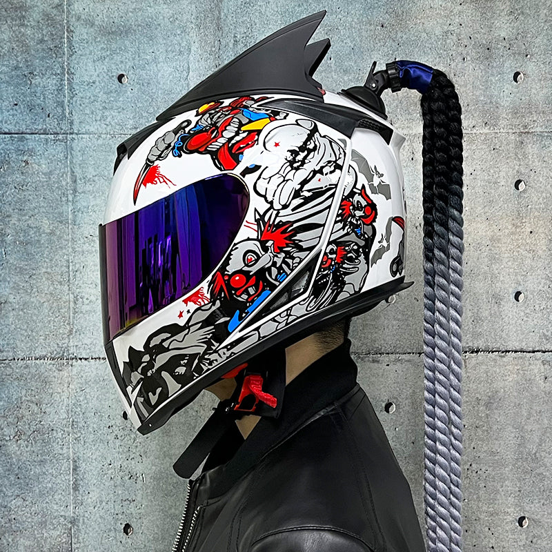 Casco Integrale "Street-Braids" con Treccine (S-2XL)
