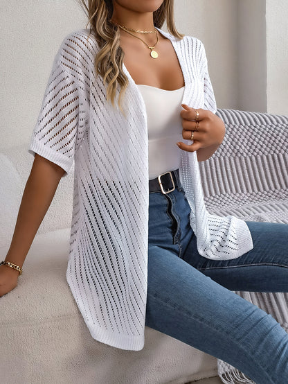 Cardigan Righe Verticali Traforate (S-2XL)