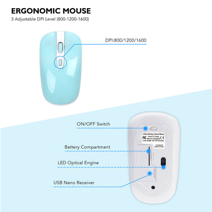 Set Wireless Keyboard & Mouse Slim - Design Moderno 2.4G