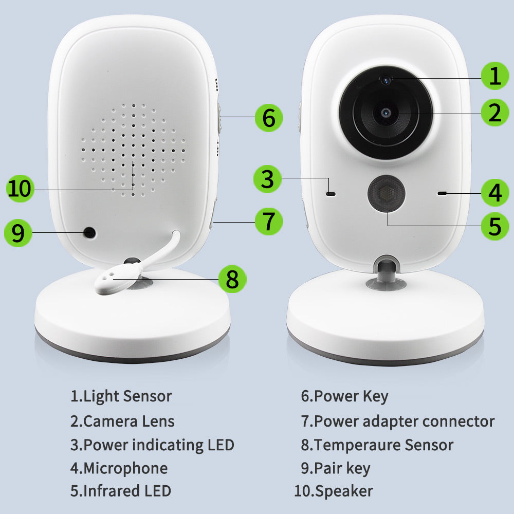Safe Vision - Baby Monitor Digitale 3.2" con Visione Notturna