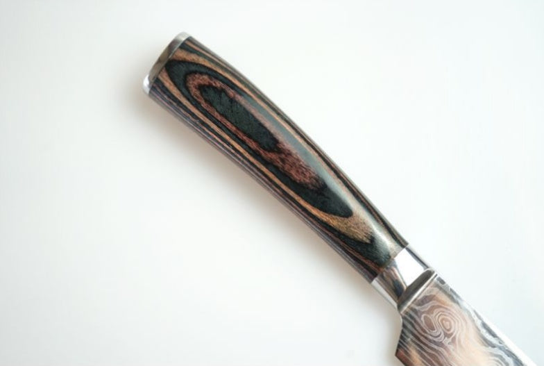 Collezione Coltelli Professionali 'Black Forest' - Acciaio Damascato Laser