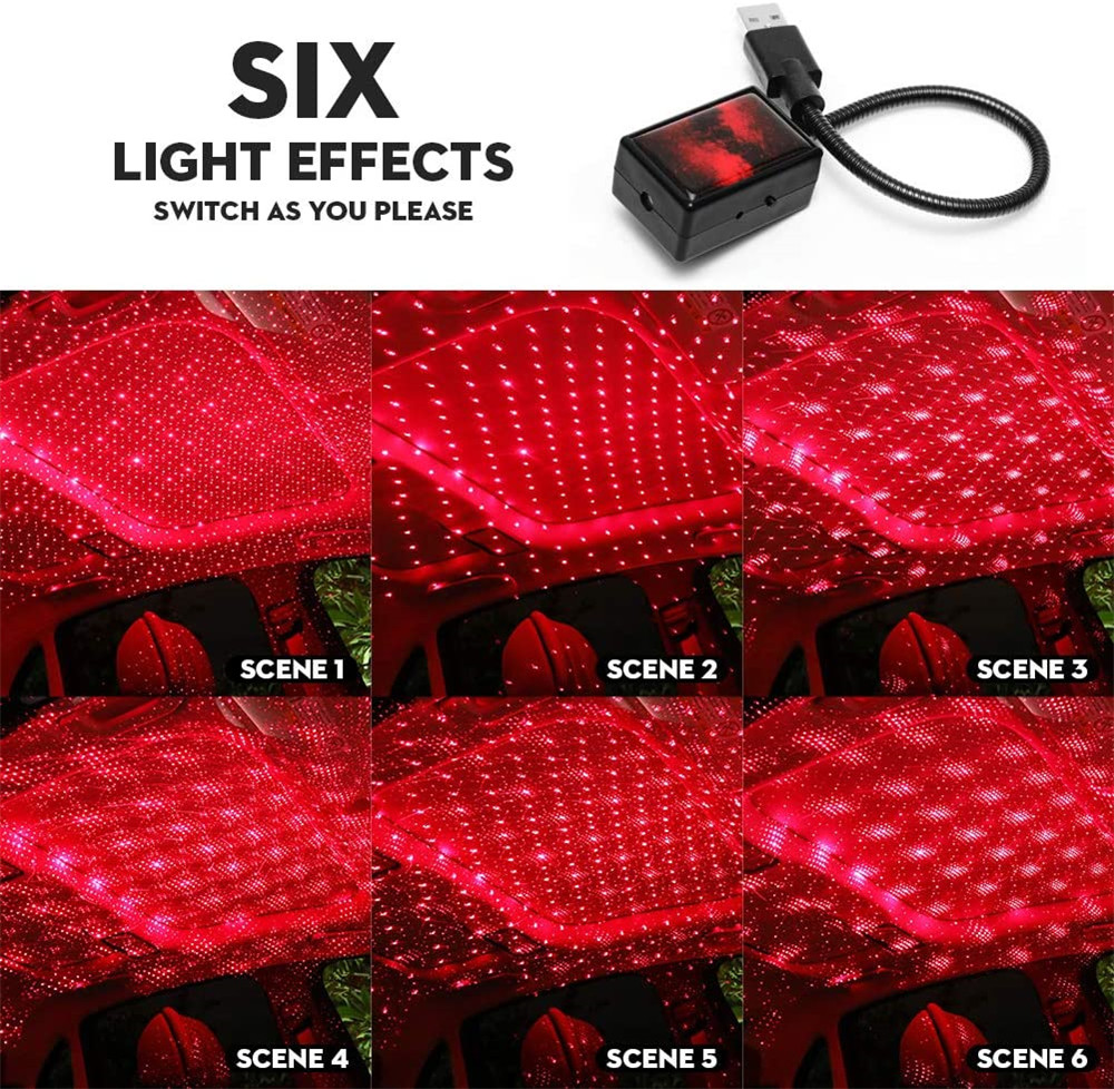 USB Star-Party Light: Atmosfera Auto & Casa