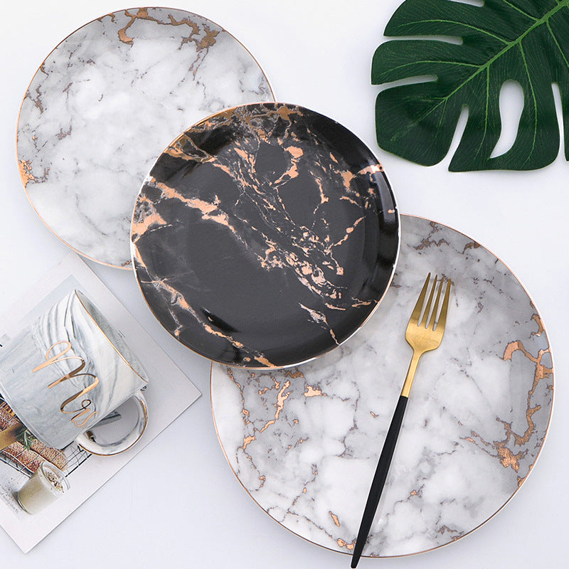 Set Piatti Orientali Nile - Marmo & Oro Blue Ocean