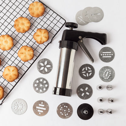 CookieMaster Pro - Spara-Biscotti e Decoratore 2-in-1 con 20 Trafile in Acciaio.