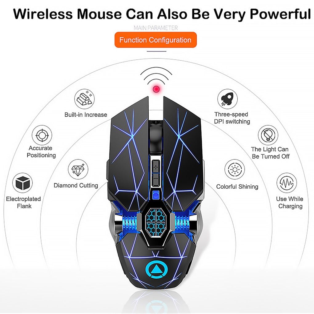 Silver Eagle A7 - Mouse Wireless Ricaricabile Silent Click