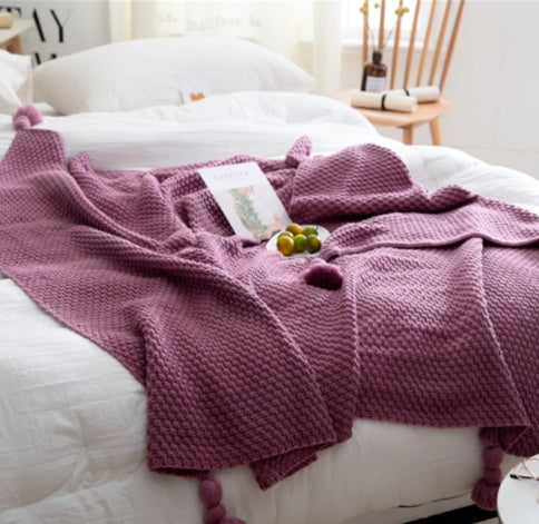 Coperta Nordica a Maglia con Frange