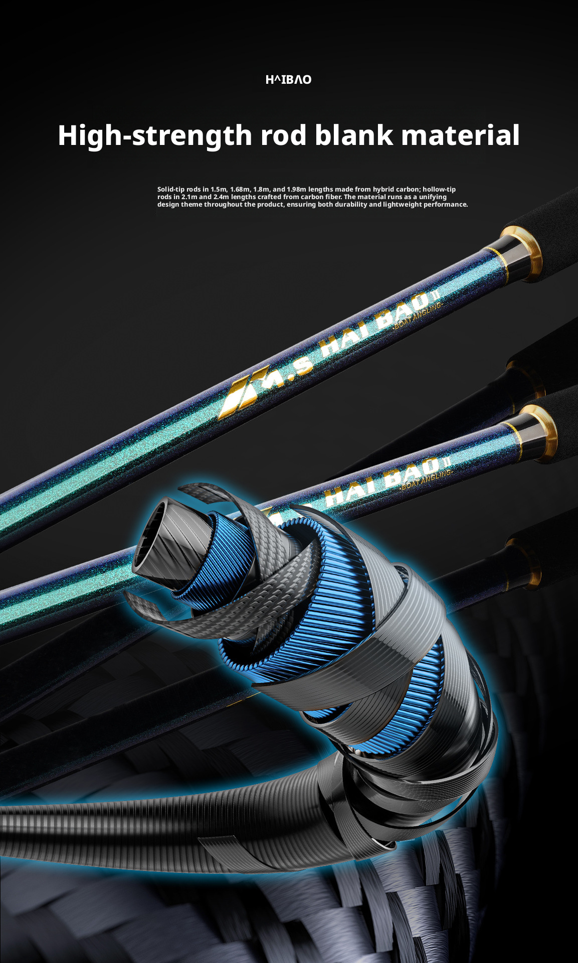 Canna da Pesca M.S Hai Bao II Spinning/Casting 1.50m, 1.68m, 1.80m, 1.98m 2.10m, 2.40m, 2.70m