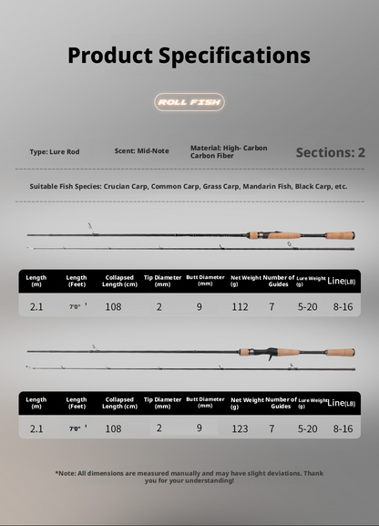 Canna da Pesca Tsurinoya Dragon Spinning/Casting 2.10m