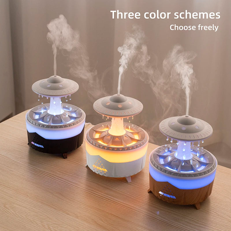 Mushroom Zen Rain - Umidificatore a Pioggia e LED Multi-Colore