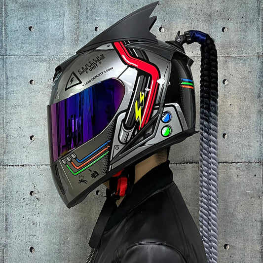 Casco Integrale "Street-Braids" con Treccine (S-2XL)