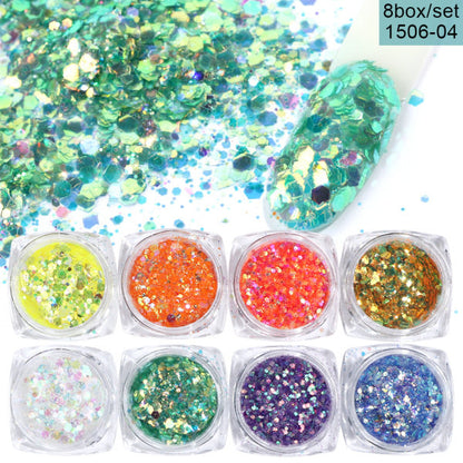 8 Scatole Mix Polvere Glitterata