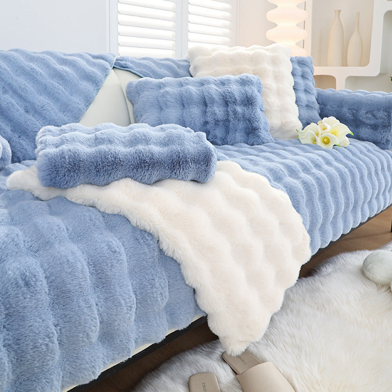 Rabbit Plush Non-Slip – Cuscino da Divano in Eco-Pelliccia Antiscivolo