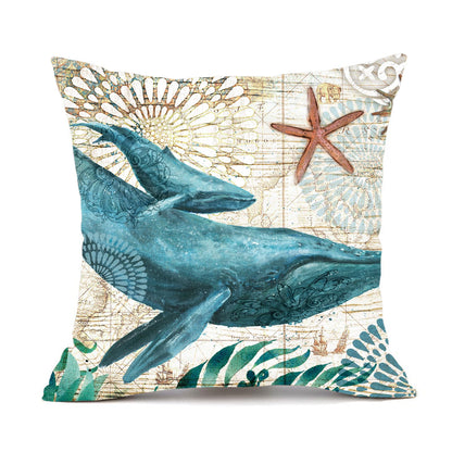 Ocean Turtle Print – Federa Decorativa con Stampa Tartaruga Marina
