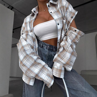 Camicia Maniche Staccabili Stile Retrò (S-4XL)