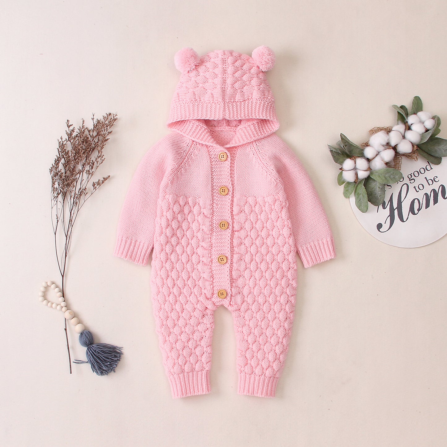 Knit Cozy – Tuta in Maglia Lavorata con Cappuccio Comfort (6-9 mesi, 9-12 mesi, 12-18 mesi, 24-36 mesi)