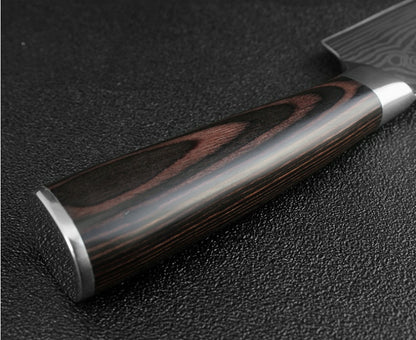 Collezione Coltelli Professionali 'Black Forest' - Acciaio Damascato Laser