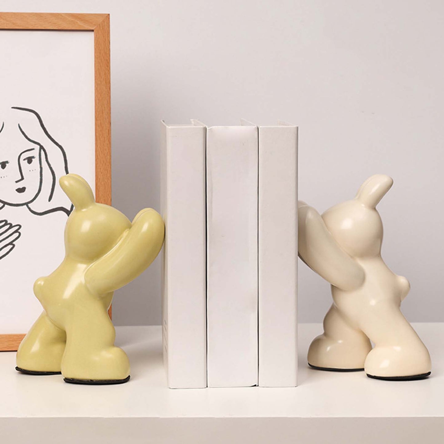 Fermalibri Design Coniglio in Ceramica