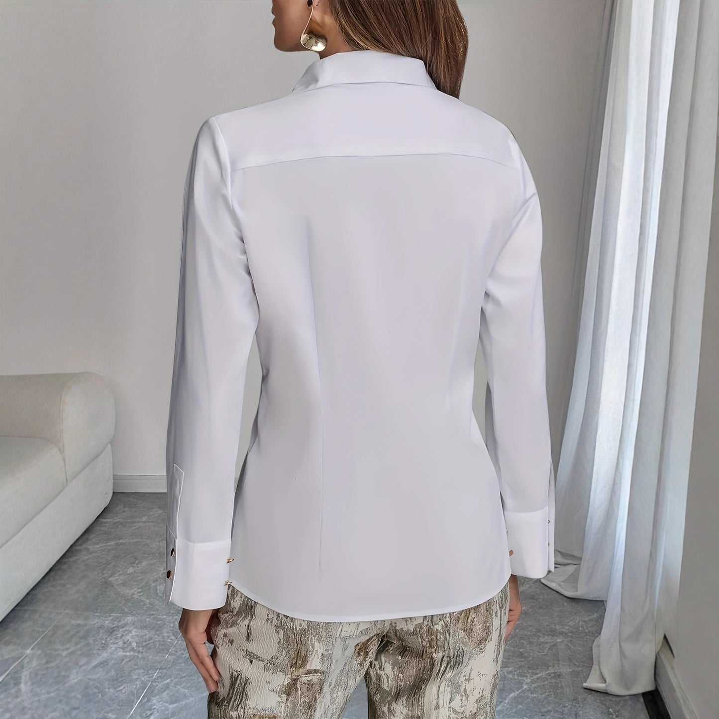 Camicia Asimmetrica Plissettata (S-2XL)