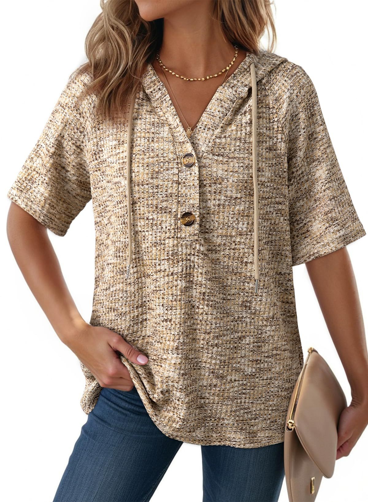 Hoodie Honeycomb V-Neck (S-2XL)