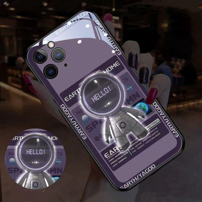 Glow-Astro: Cover Astronauta Luminosa (Iphone 13-14 / 13 Mini / 14 Plus / 13-14 Pro / 13-14 Pro Max)