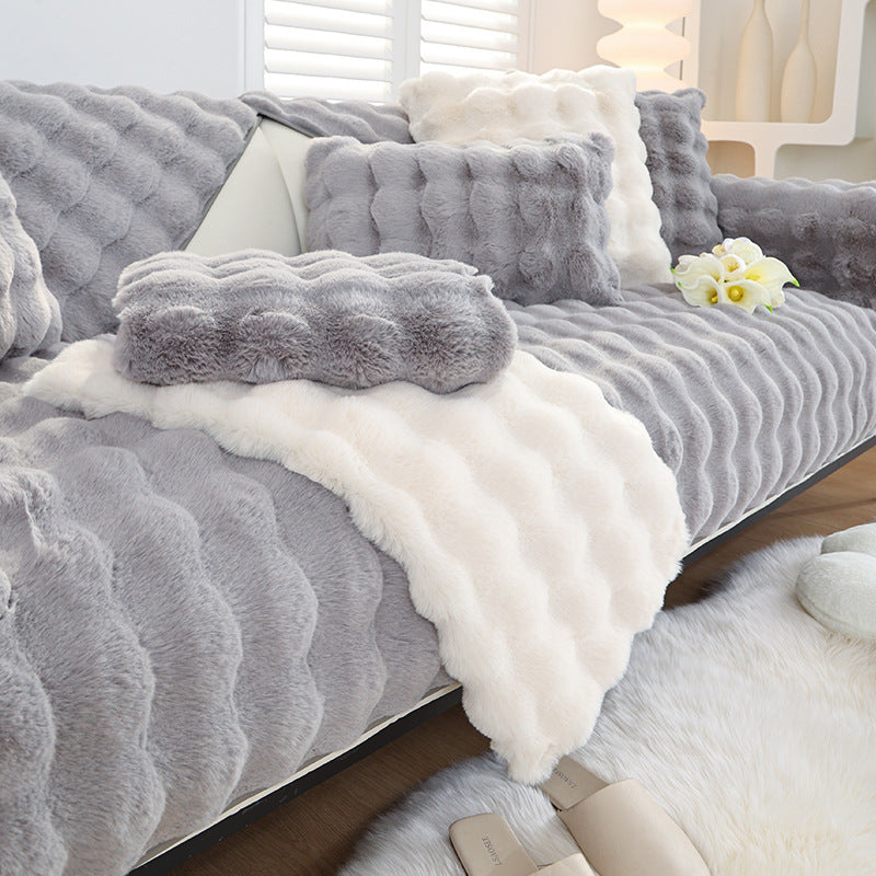 Rabbit Plush Non-Slip – Cuscino da Divano in Eco-Pelliccia Antiscivolo