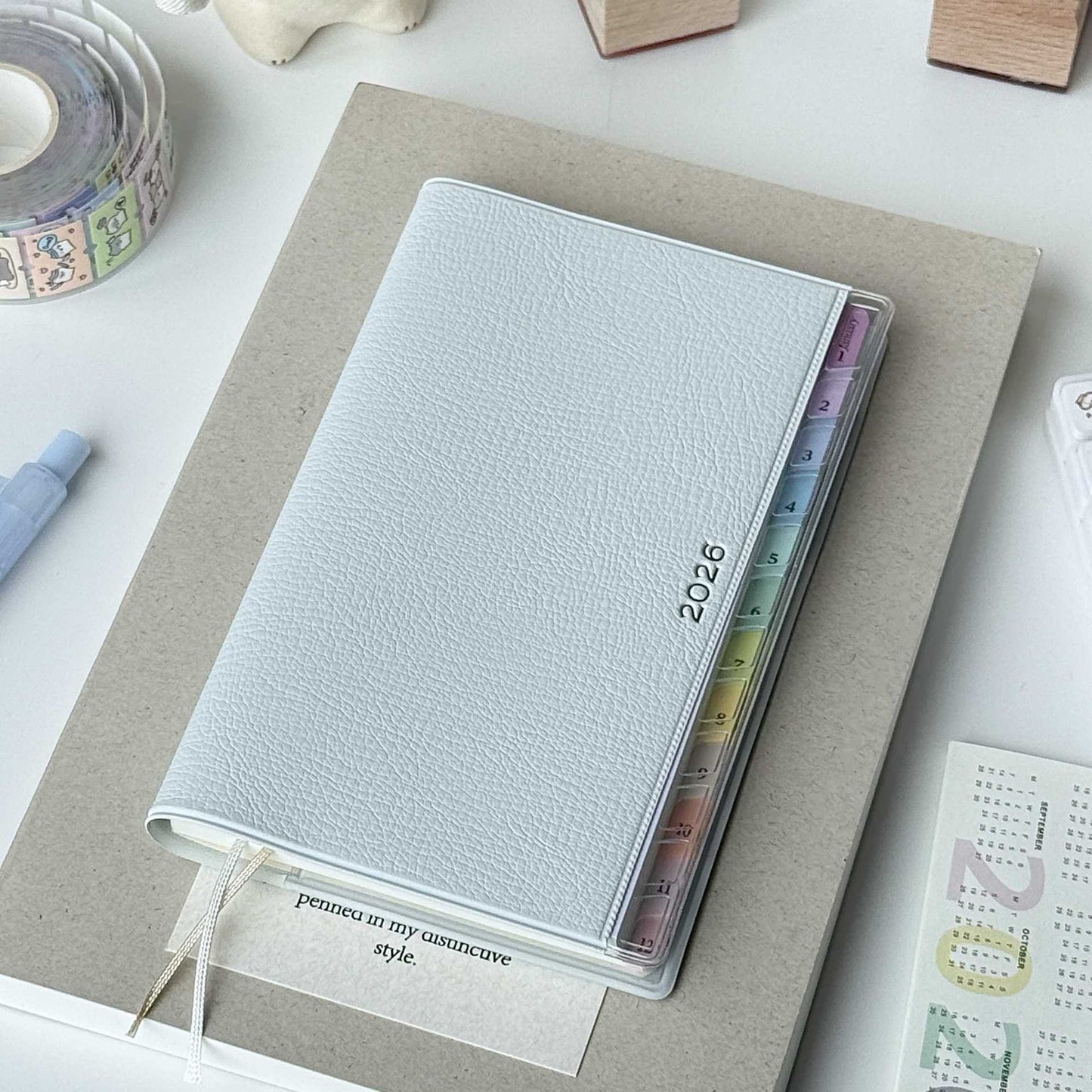 Agenda in Pelle con Indice Arcobaleno