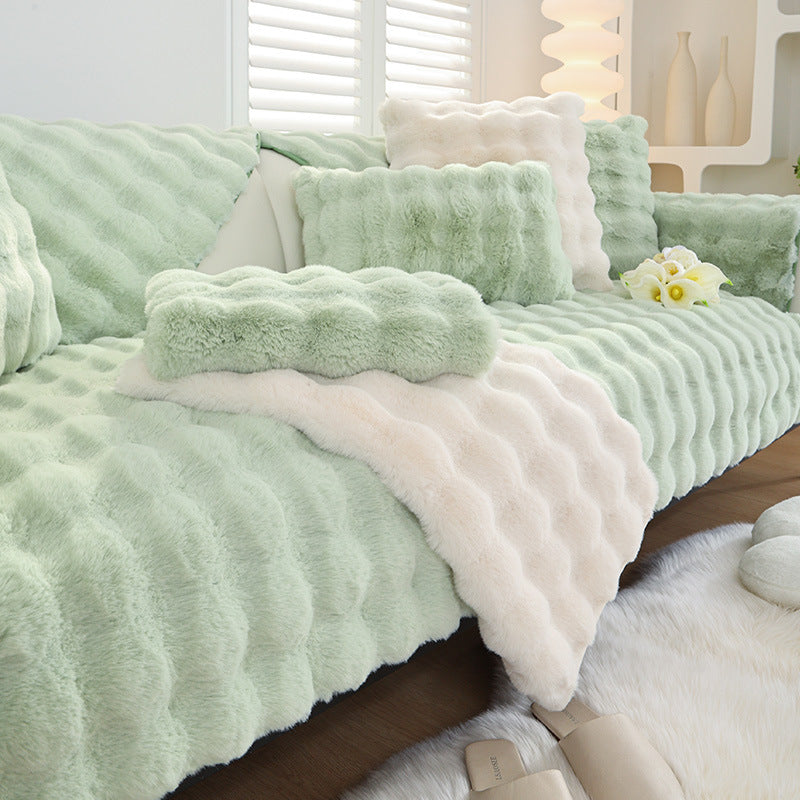 Rabbit Plush Non-Slip – Cuscino da Divano in Eco-Pelliccia Antiscivolo