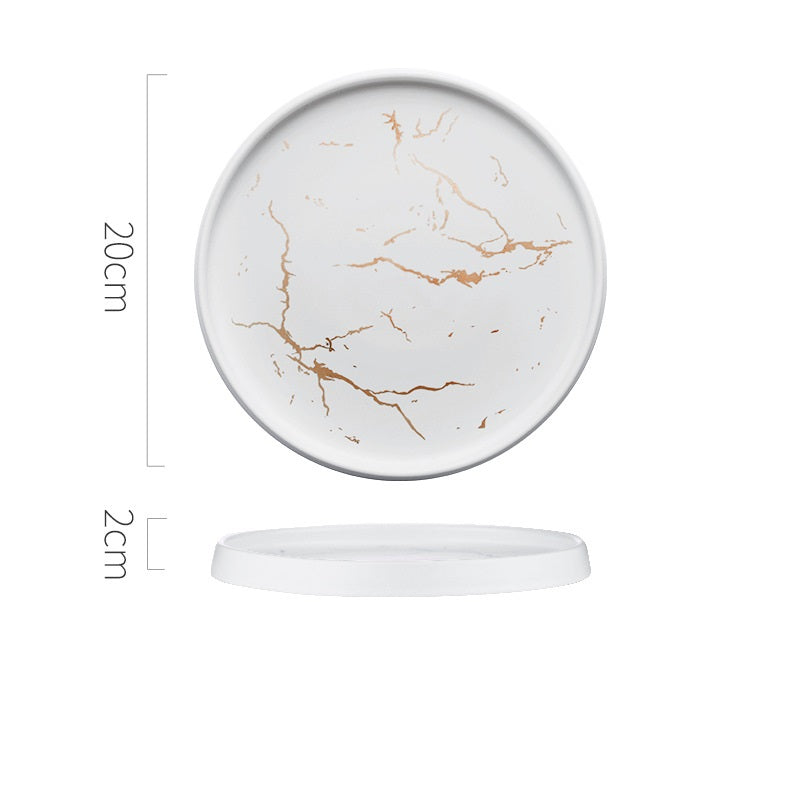 Piatto in Ceramica Marmo Nordico