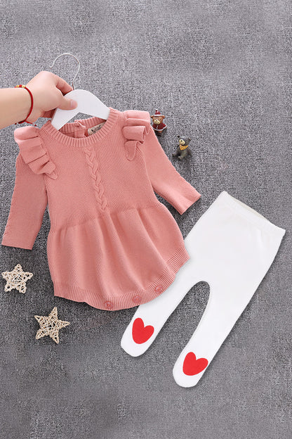 Preppy Girl – Body in Cotone Effetto Finto Maglioncino (6-9 mesi, 9-12 mesi, 12-18 mesi, 24-36 mesi)