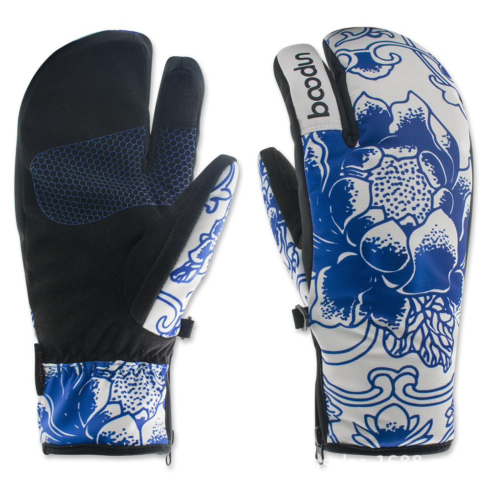 Trident Grip – Guanti da Sci a Tre Dita (Moffole Tecniche) (S-L)