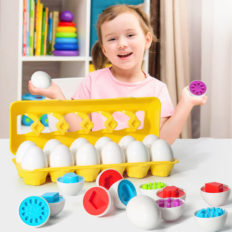 Smart Eggs Match – Set Uova Educative per l'Apprendimento delle Forme