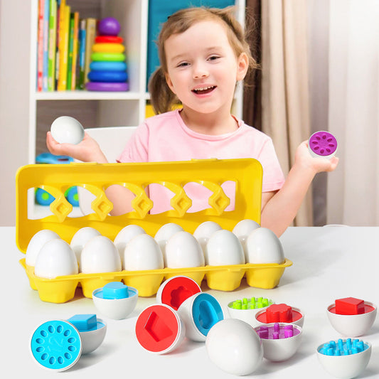 Smart Eggs Match – Set Uova Educative per l'Apprendimento delle Forme
