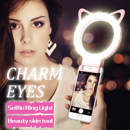 Universal Selfie-Ring: Luce LED USB per Smartphone