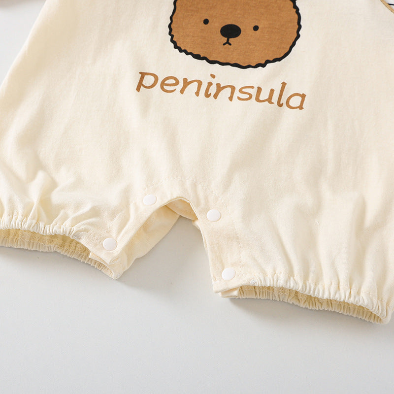 Beary Cute – Salopette Tutto-in-Uno con Stampa Orsetto Cartoon (6-9 mesi, 9-12 mesi, 12-18 mesi, 24-36 mesi)