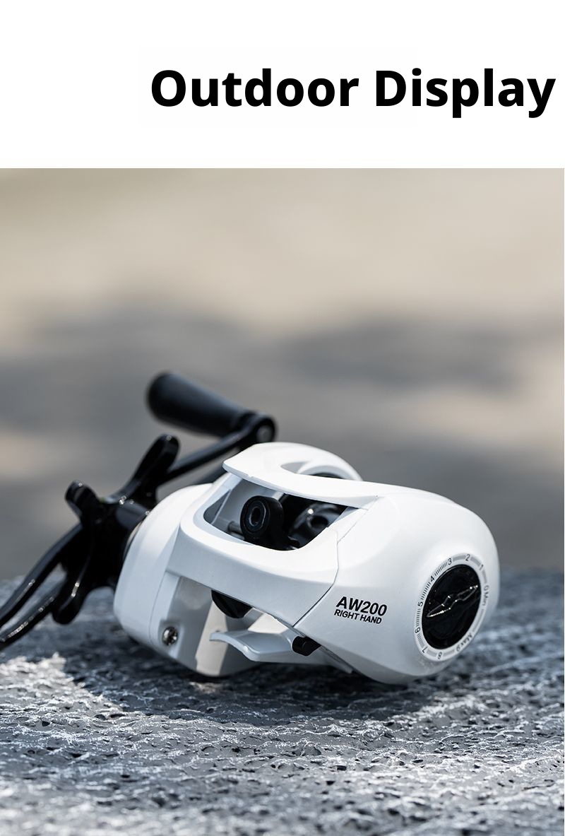 Billings AW200 - Mulinello da Baitcasting Water-Drop - Total White Edition