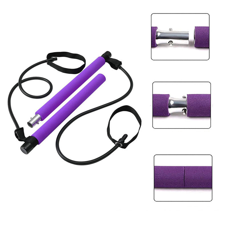 Pilates Stick – Barra Portatile con Elastici per Bodybuilding e Pilates