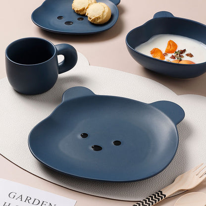 Cute Bear Plate – Piatto e Tazza a Forma di Orsetto Cartoon